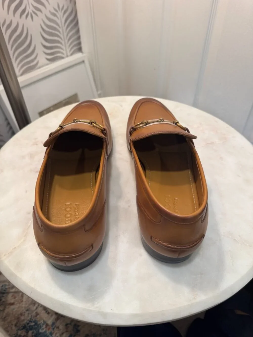 Gucci Jordaan Brown Leather Horsebit Loafers 11.5 New